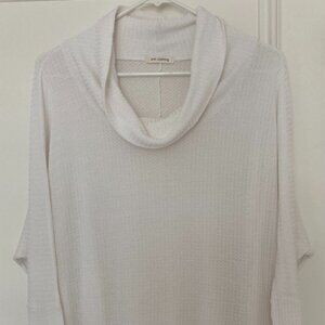Sheer lightweight cowl neck long sleeve